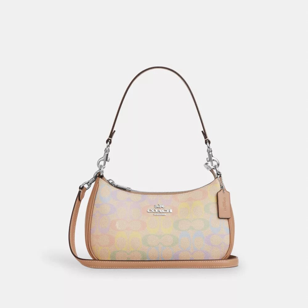 Sacs porté épaule Teri en Signature Canvas arc-en-ciel