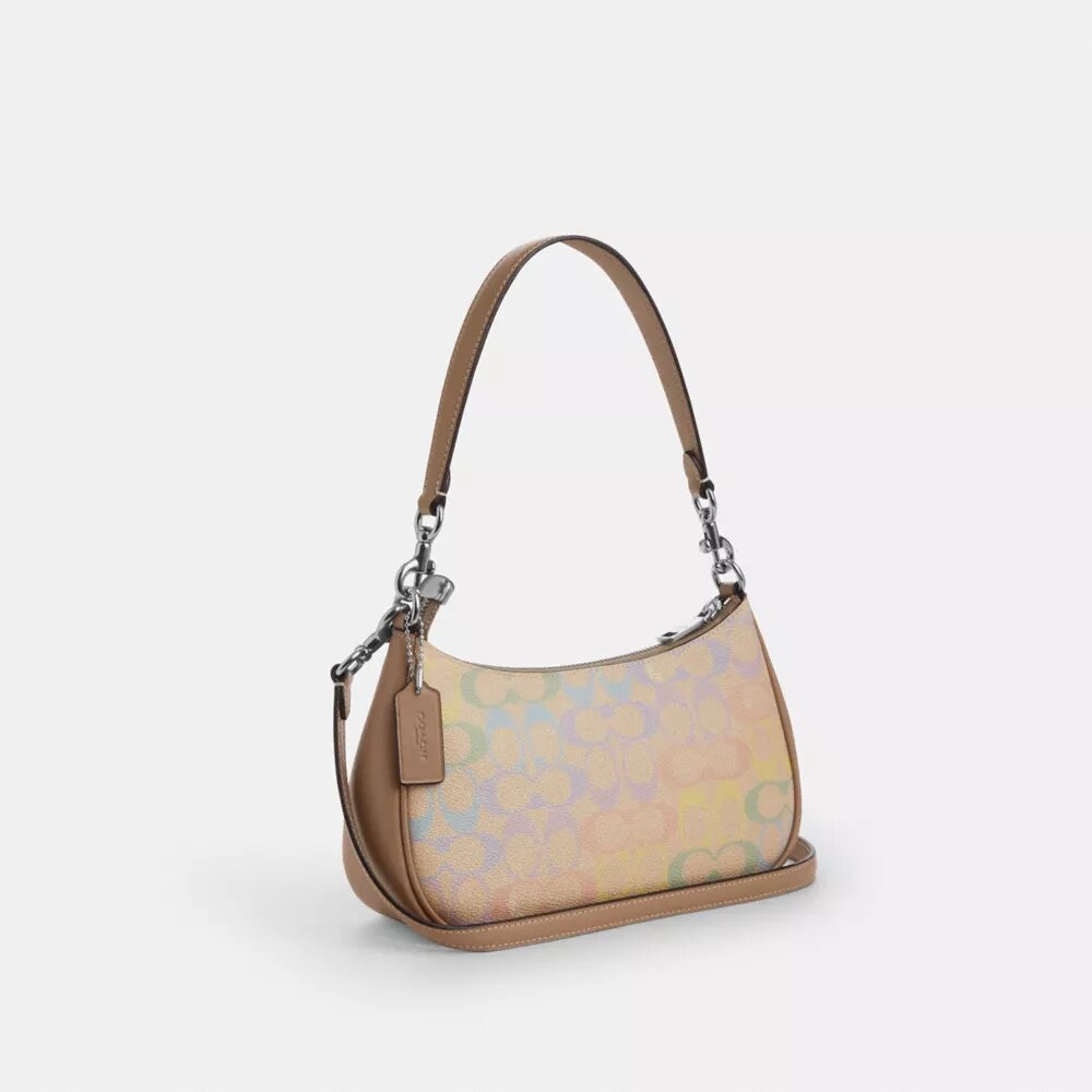 Sacs porté épaule Teri en Signature Canvas arc-en-ciel