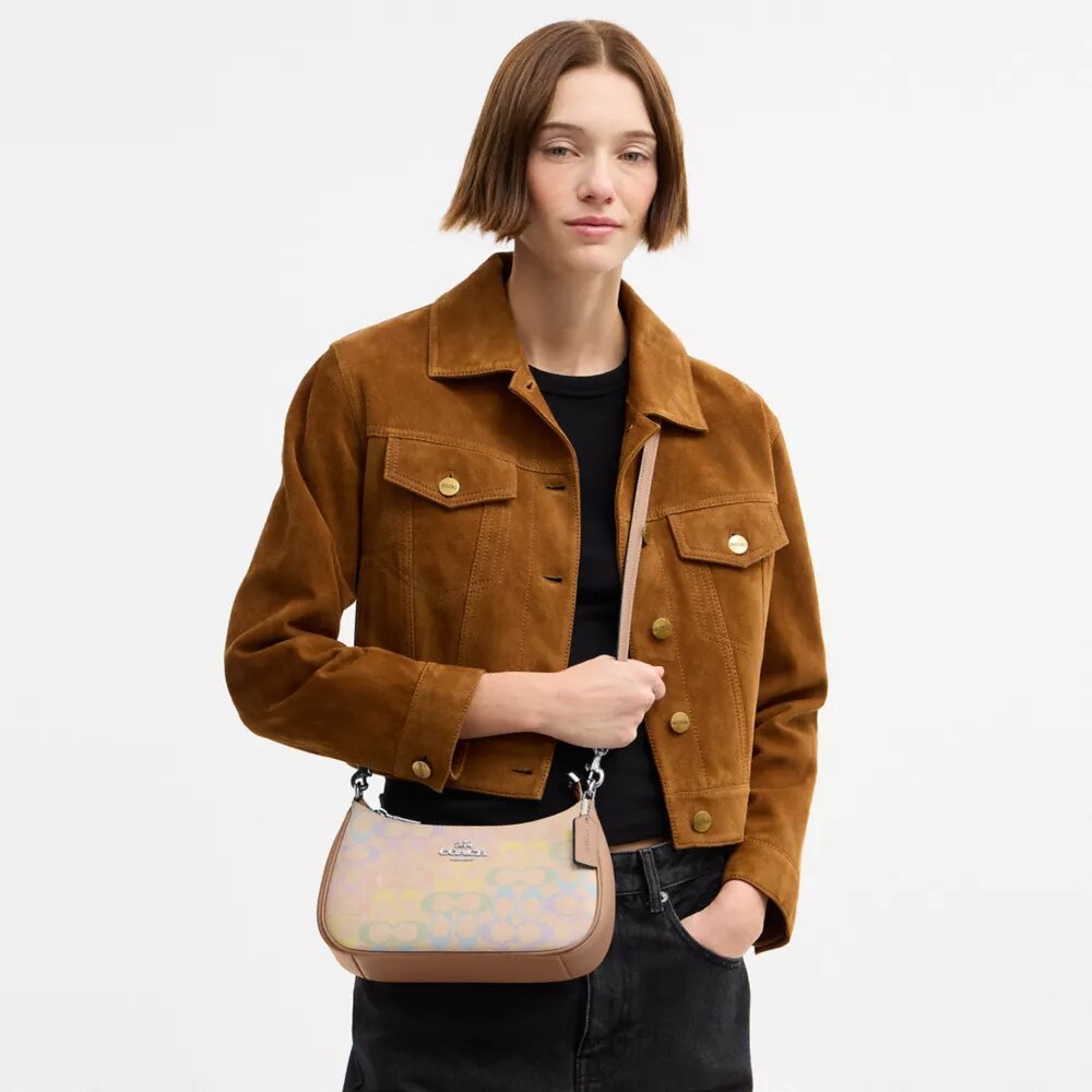 Sacs porté épaule Teri en Signature Canvas arc-en-ciel