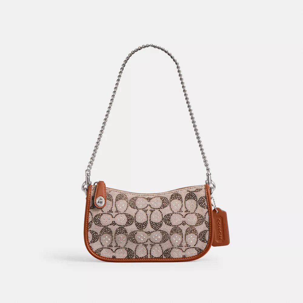 Sacs Swinger 20 avec chaîne en jacquard Signature Crystal