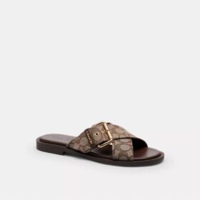 Sandales à boucles entrecroisées en jacquard emblématique