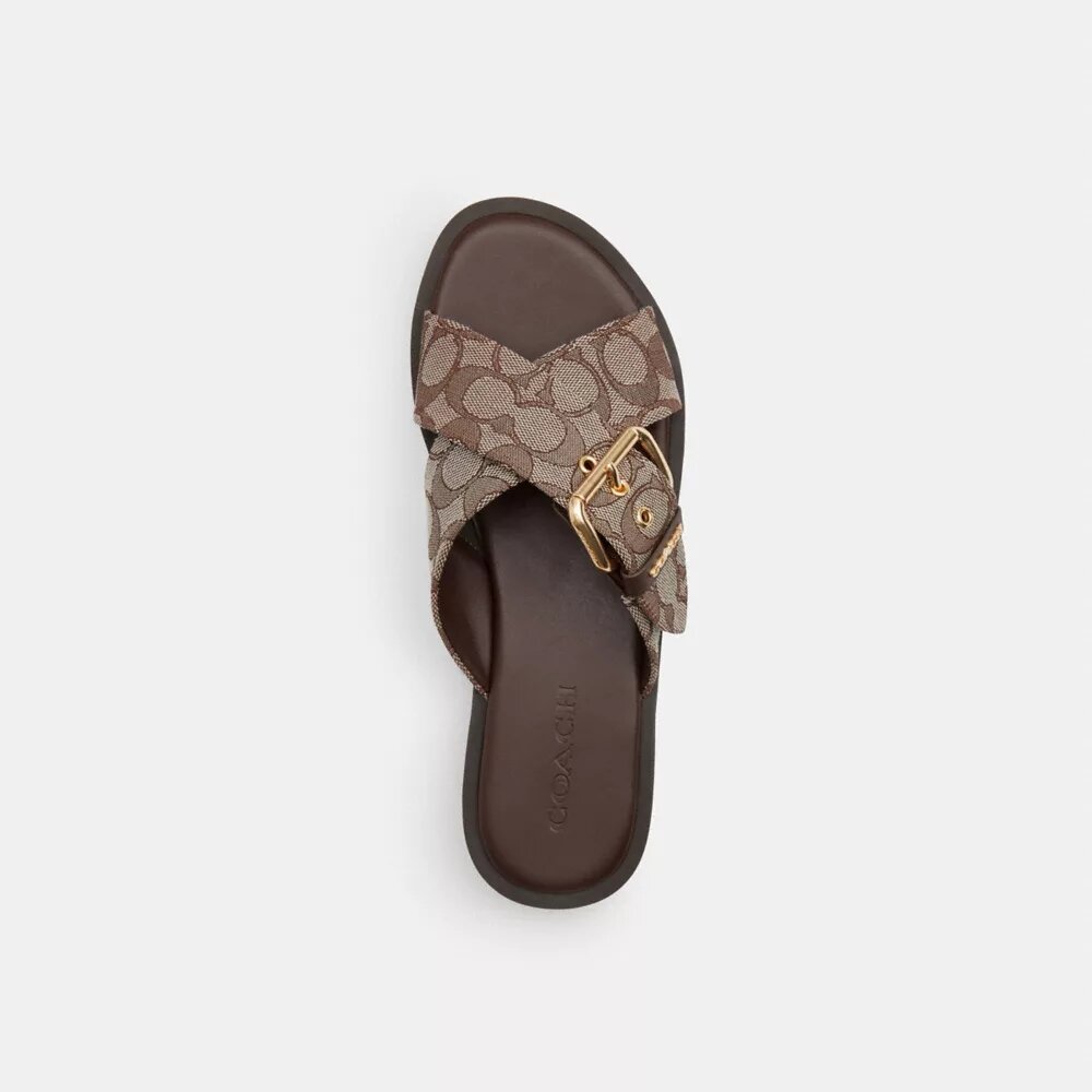 Sandales à boucles entrecroisées en jacquard emblématique