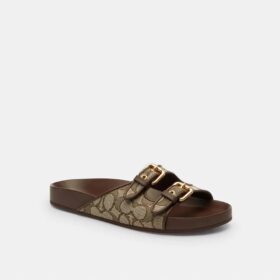 Sandales à deux lanières et boucle en jacquard emblématique