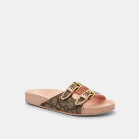 Sandales à deux lanières et boucle en jacquard emblématique