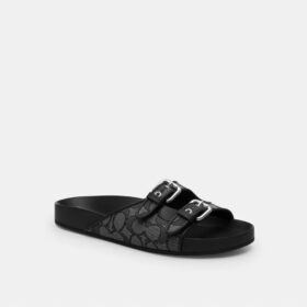 Sandales à deux lanières et boucle en jacquard emblématique