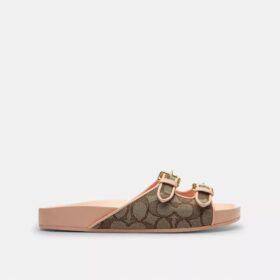 Sandales à deux lanières et boucle en jacquard emblématique