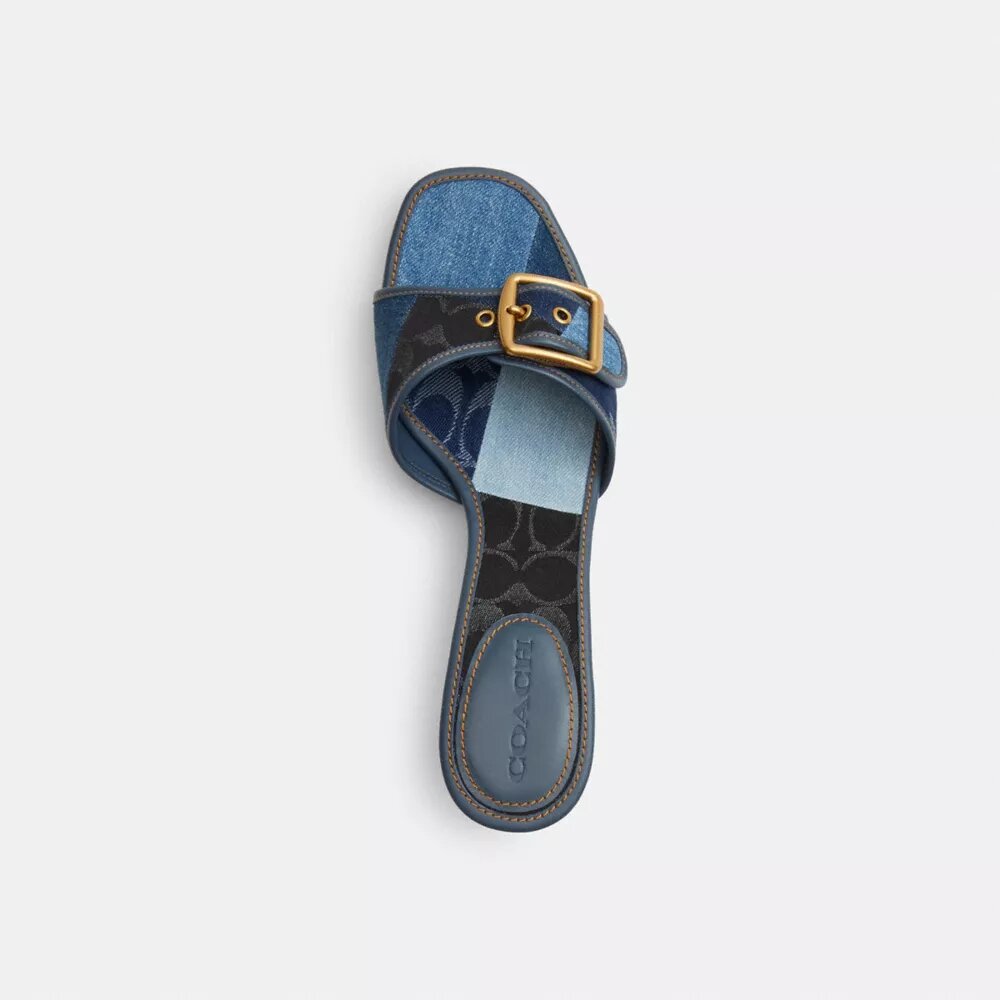 Sandales Margot avec patchwork en denim emblématique