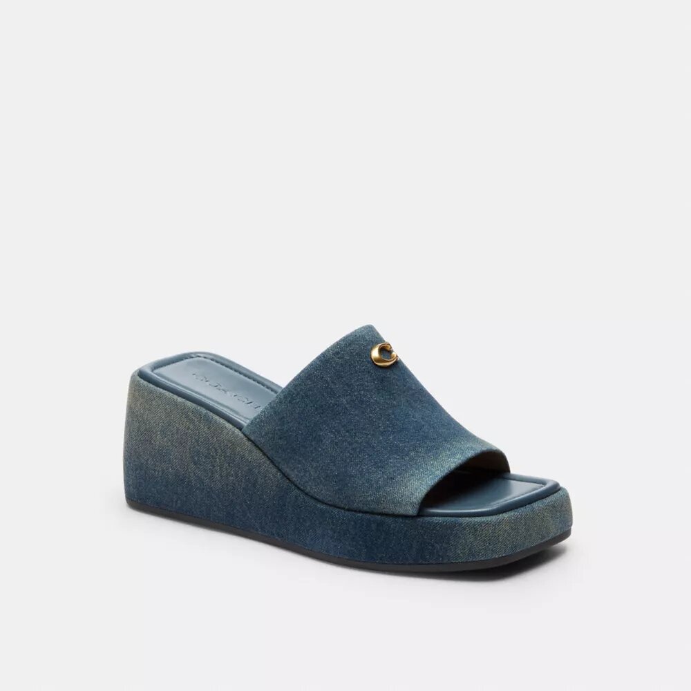 Sandales à plateforme Marie en denim « Loved »