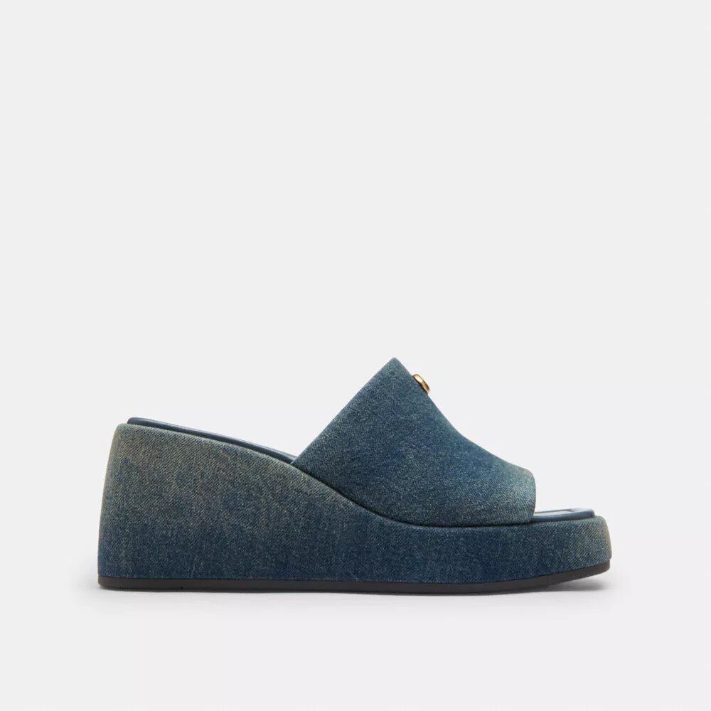 Sandales à plateforme Marie en denim « Loved »