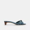 Sandales à talons bobine avec nœud en denim emblématique