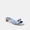 Sandales à talons bobine et nœud en denim « Loved »