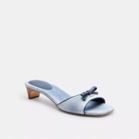 Sandales à talons bobine et nœud en denim « Loved »