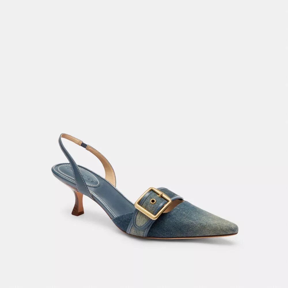 Slingbacks Margot à bride arrière en denim « Loved »