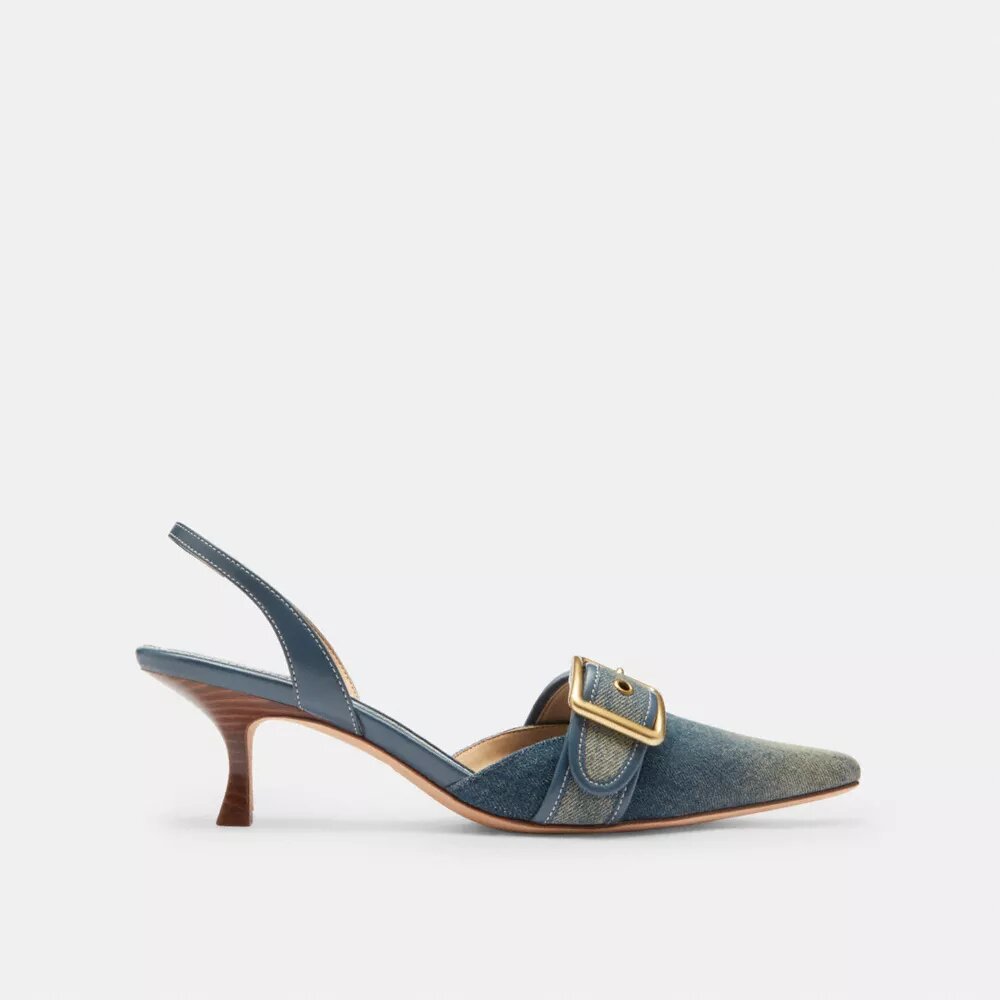 Slingbacks Margot à bride arrière en denim « Loved »