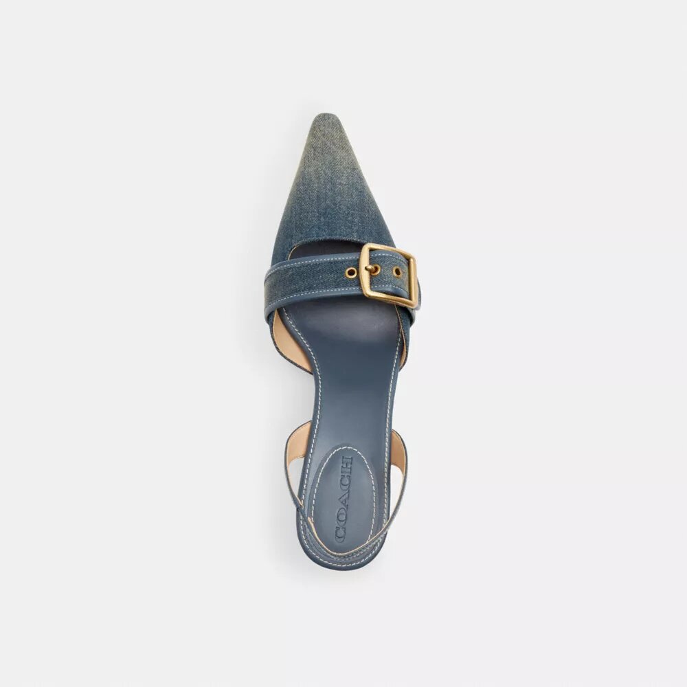 Slingbacks Margot à bride arrière en denim « Loved »