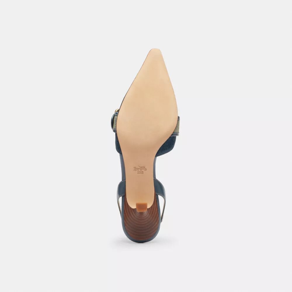 Slingbacks Margot à bride arrière en denim « Loved »