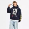 Sweats à capuche ample « Dinosaur Collage » en coton bio