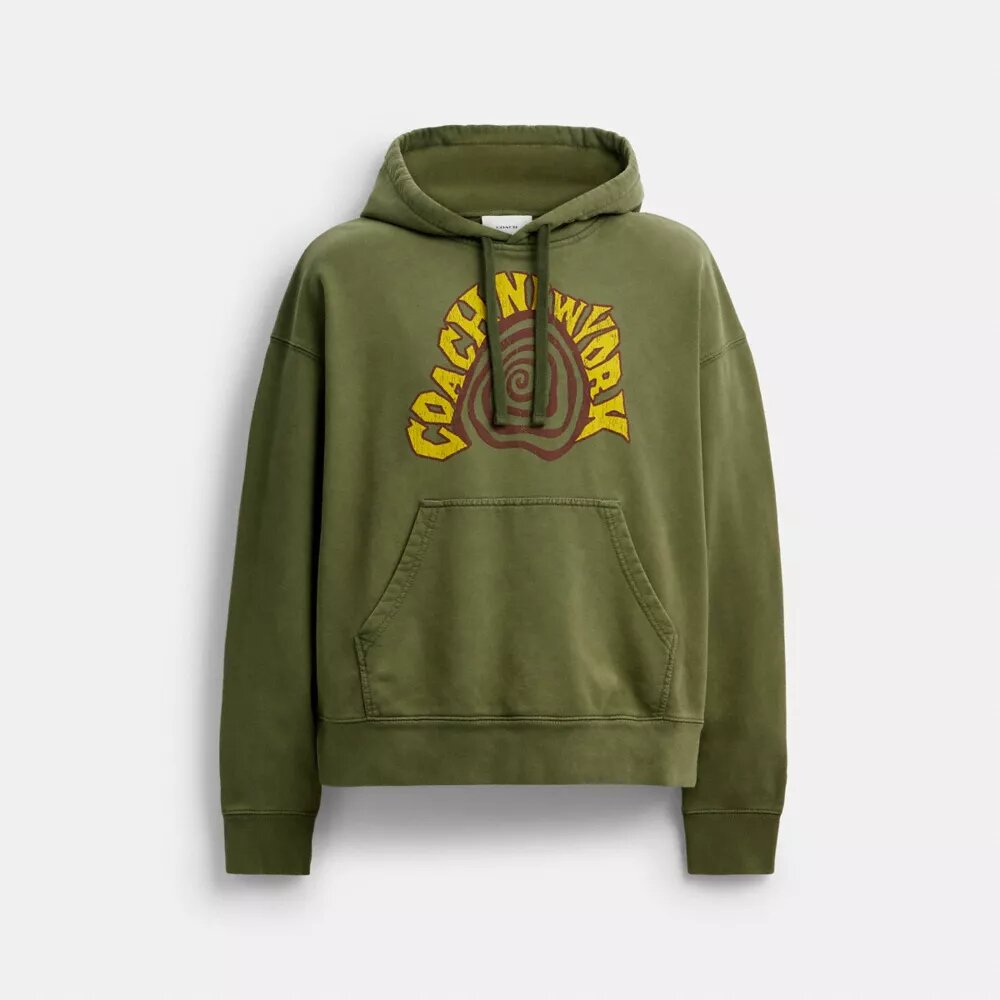 Sweats à capuche teints en pièce avec motif en spirale