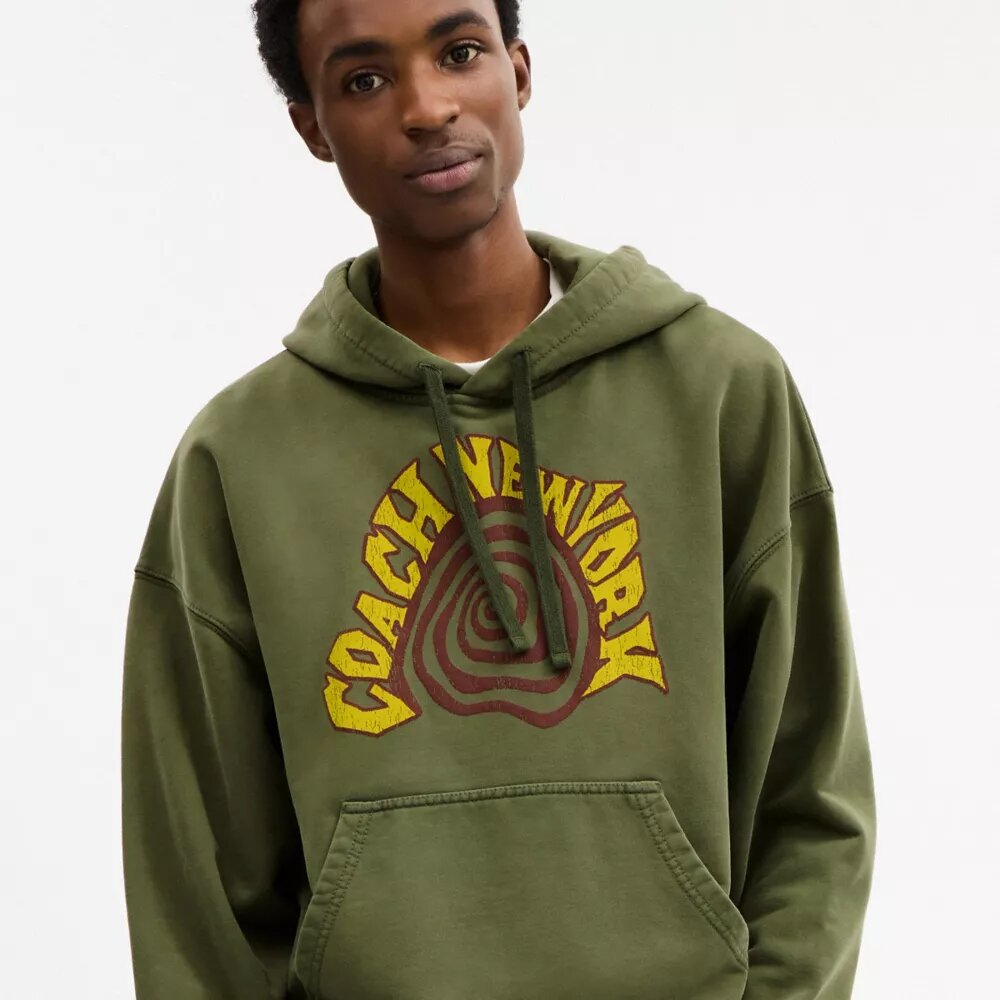Sweats à capuche teints en pièce avec motif en spirale