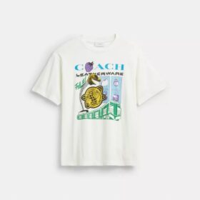 T-shirt ample « Collage Train » en coton biologique