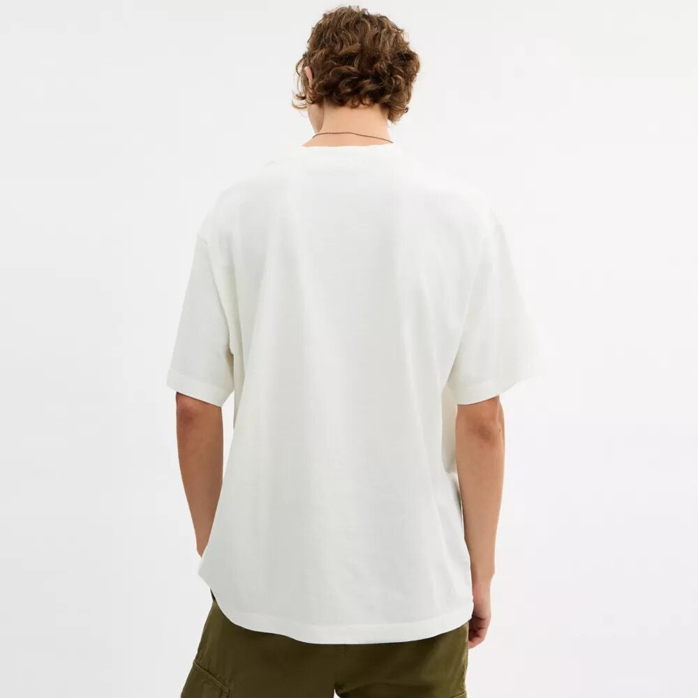 T-shirt ample « Collage Train » en coton biologique