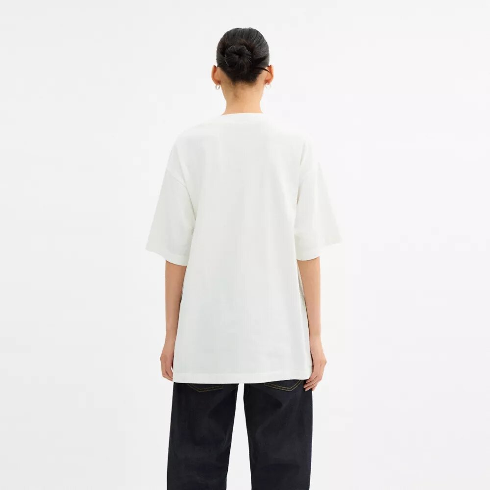 T-shirt ample « Collage Train » en coton biologique
