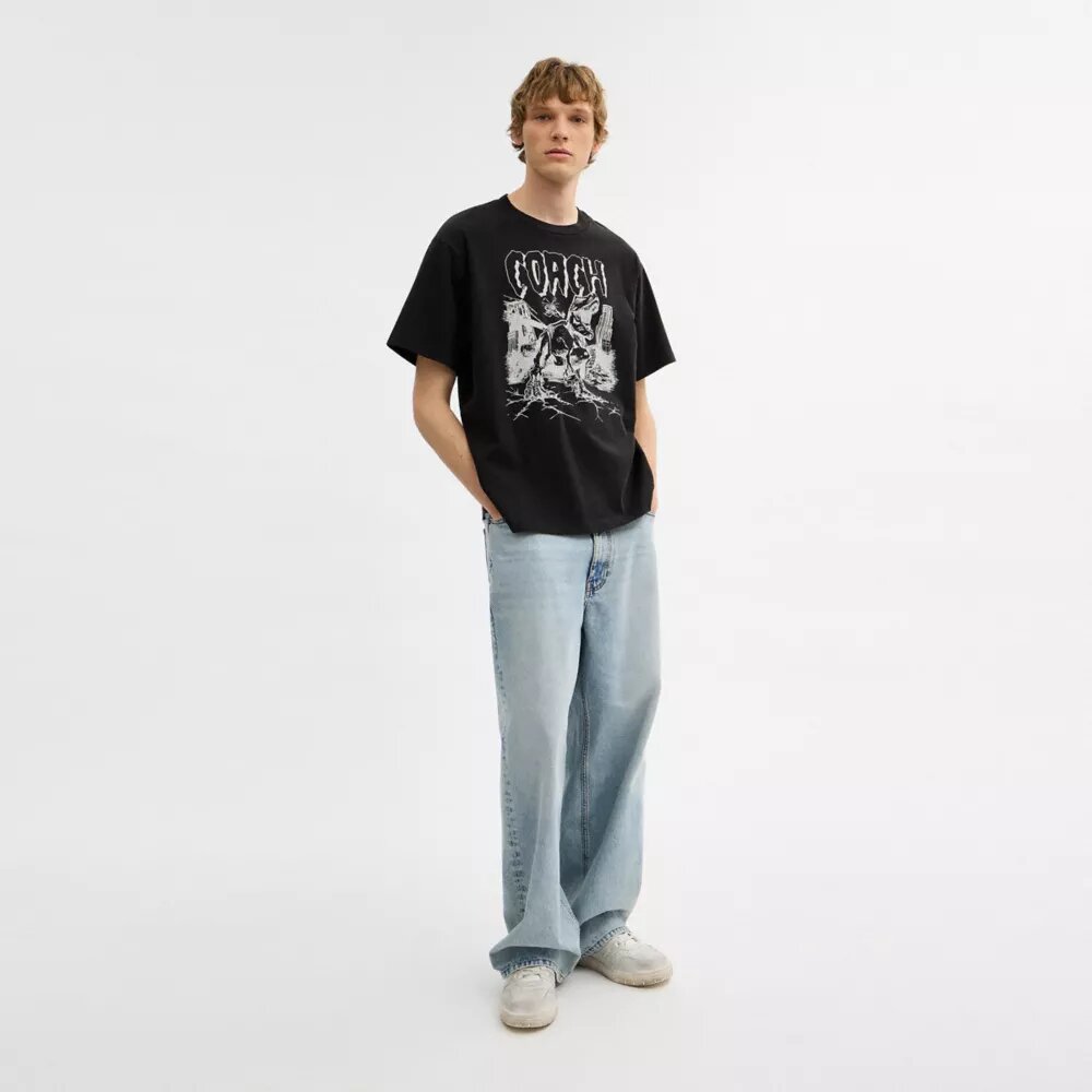 T-shirt ample « Dinosaur City » en coton biologique