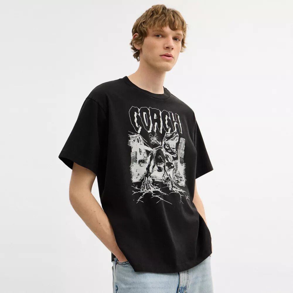 T-shirt ample « Dinosaur City » en coton biologique