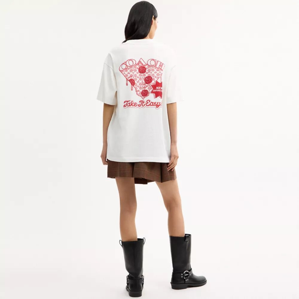 T-shirt ample « Pizza » en coton bio