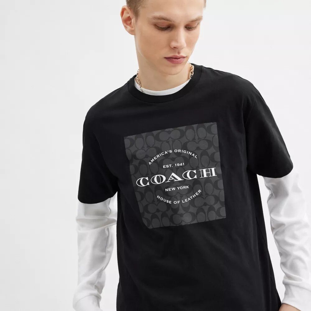 T-shirt carré Signature en coton biologique