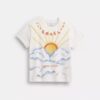 T-shirt coupe années 90 avec motif « Airbrush » en Coton bio