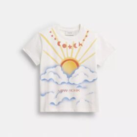 T-shirt coupe années 90 avec motif « Airbrush » en Coton bio
