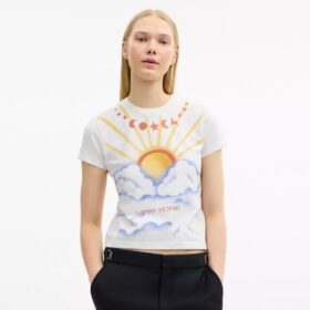 T-shirt coupe années 90 avec motif « Airbrush » en Coton bio