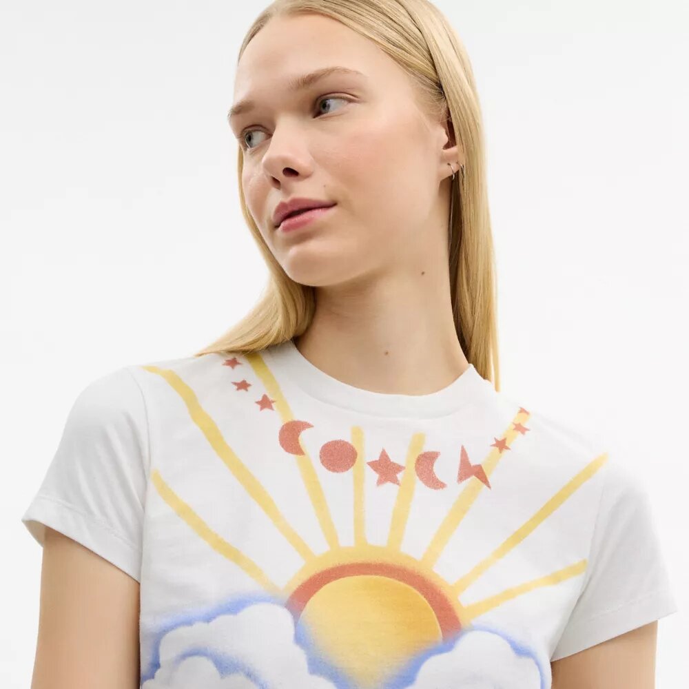 T-shirt coupe années 90 avec motif « Airbrush » en Coton bio