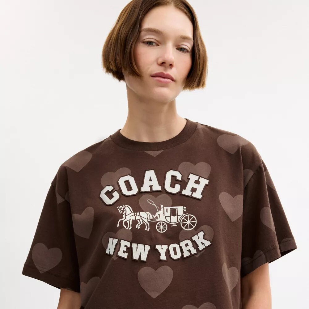 T-shirt court « Horse and Carriage Heart » en coton biologique