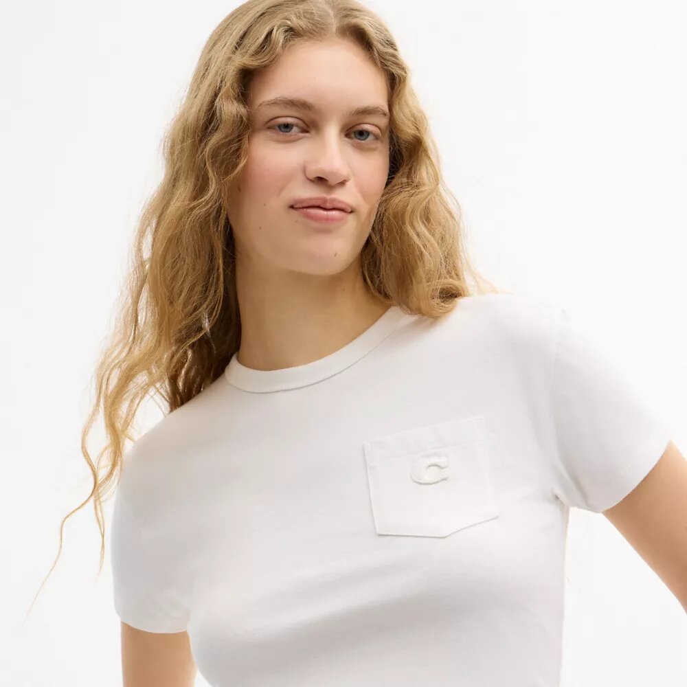 T-shirt à manches courtes et poche en coton biologique
