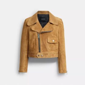 Veste asymétrique en daim