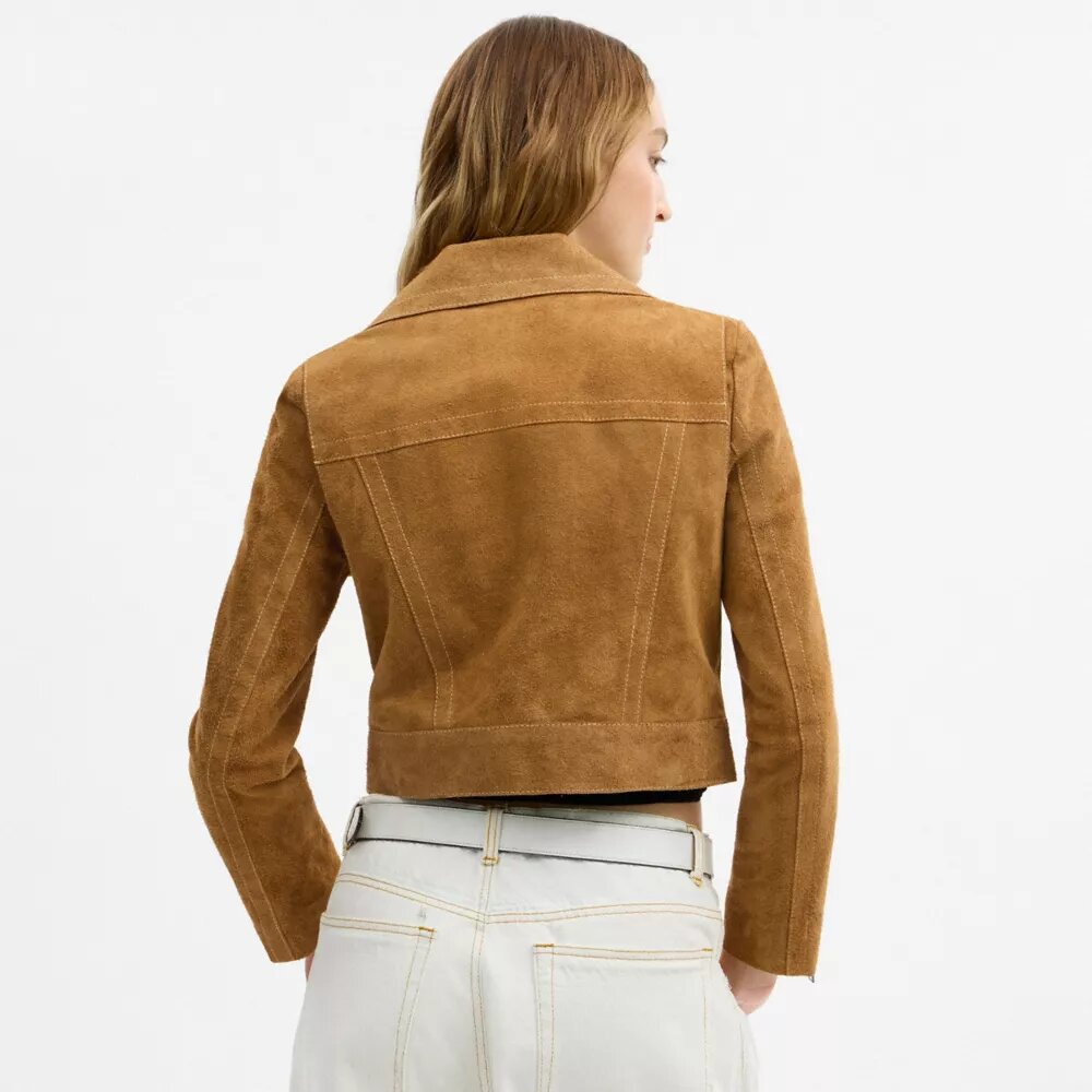Veste asymétrique en daim