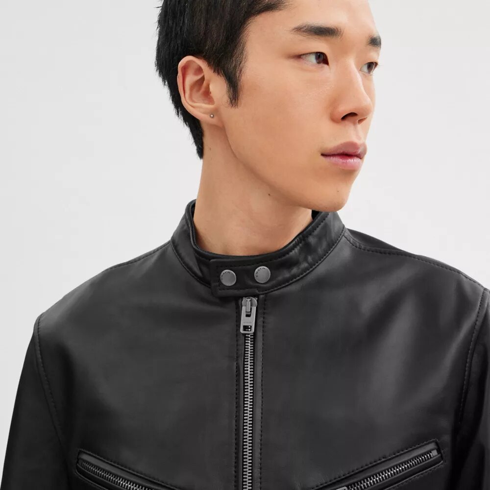 Veste de motard en cuir