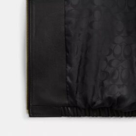 Veste en cuir oversize avec plaque « Heritage C »