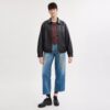 Veste en cuir oversize avec plaque « Heritage C »