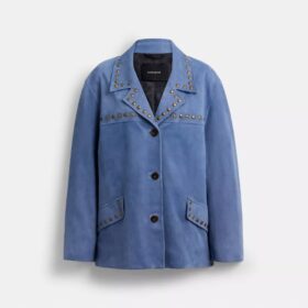 Veste en daim cloutée