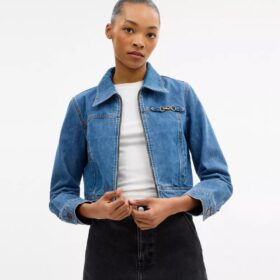 Veste en denim rétréci « Sculpted C » en coton biologique