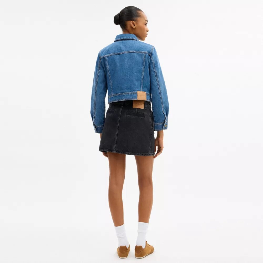 Veste en denim rétréci « Sculpted C » en coton biologique
