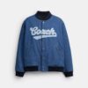 Veste universitaire en denim de coton biologique